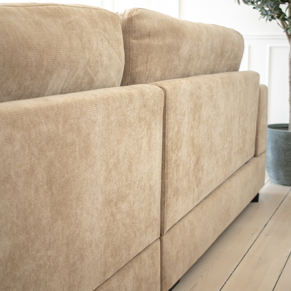 Callie 3-pers sofa 300 cm - inkl. puf - Karamel