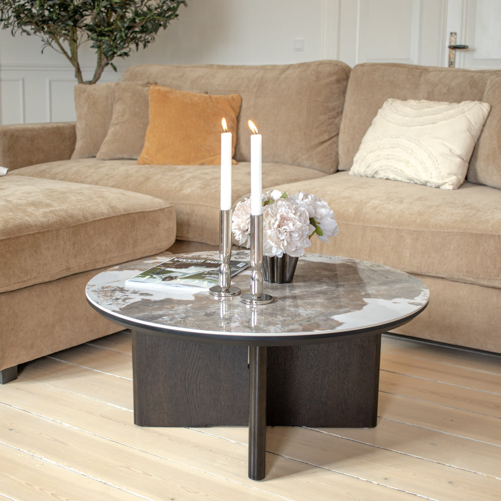 Callie 3-pers sofa 300 cm - inkl. puf - Karamel