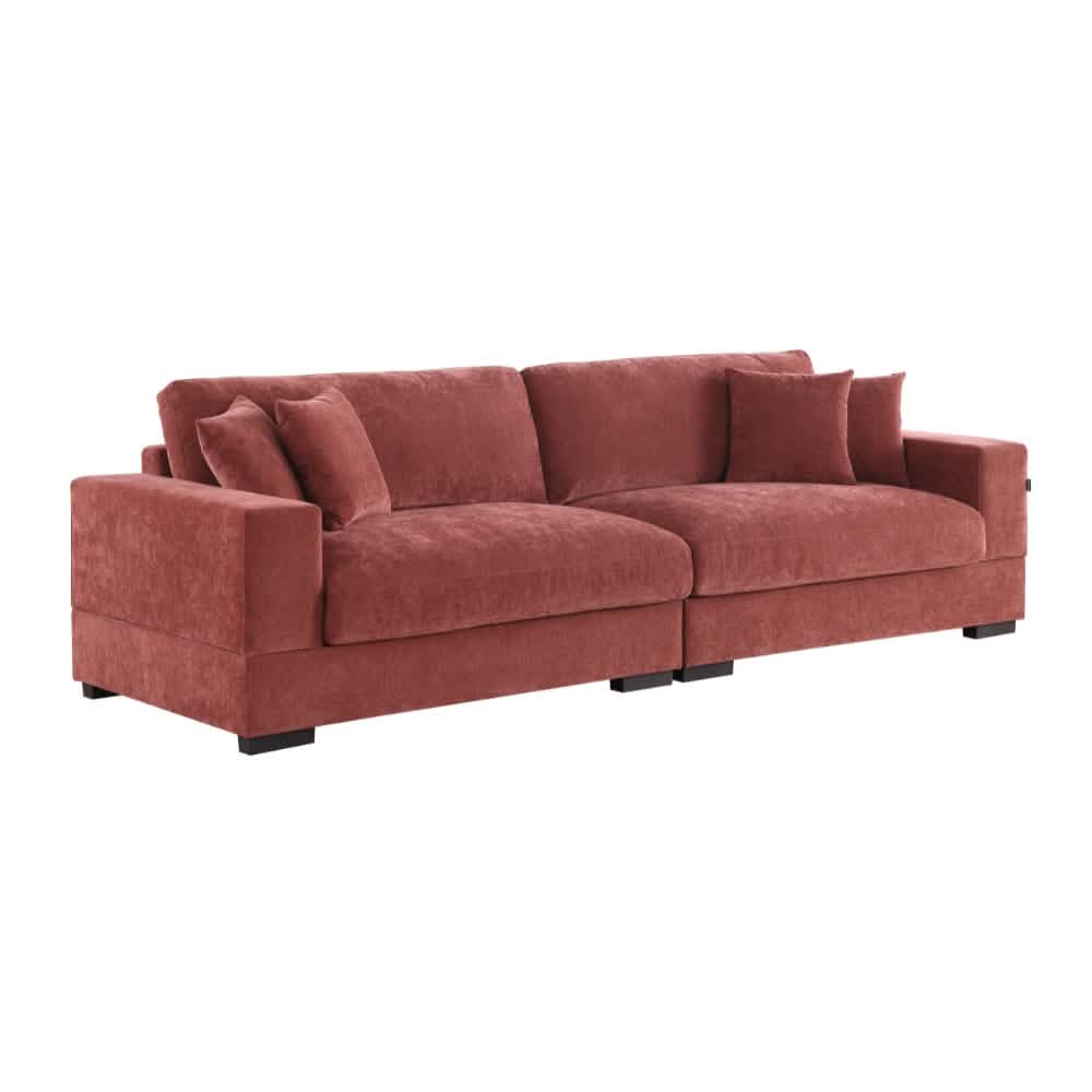 Callie 3-pers sofa 300 cm - inkl. puf - Bordeaux