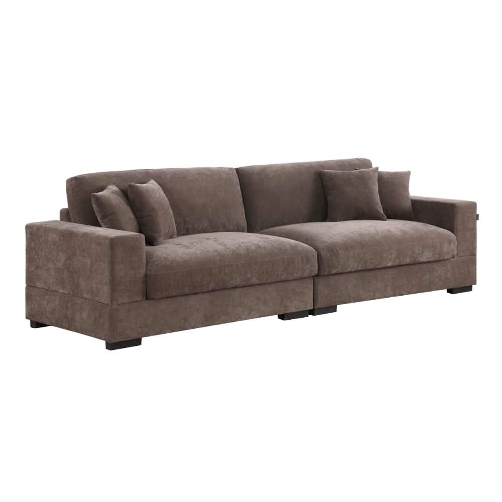 Callie 3-pers sofa 300 cm - inkl. puf - Brun