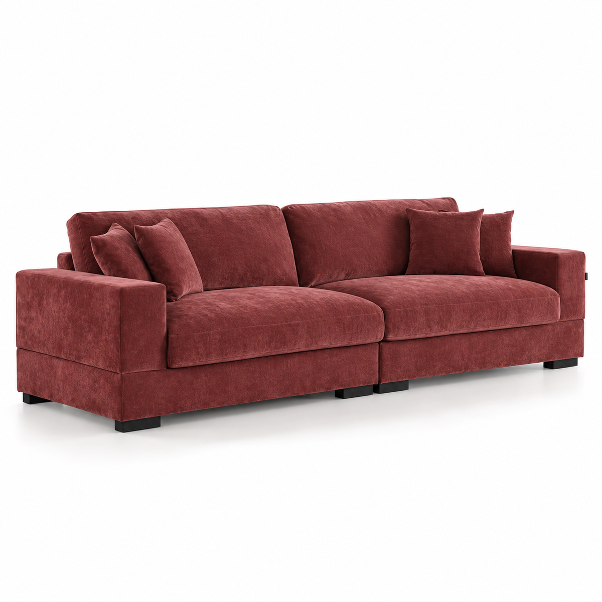 Callie 3-Pers. Sofa m. Puf - 300 cm - Bordeaux
