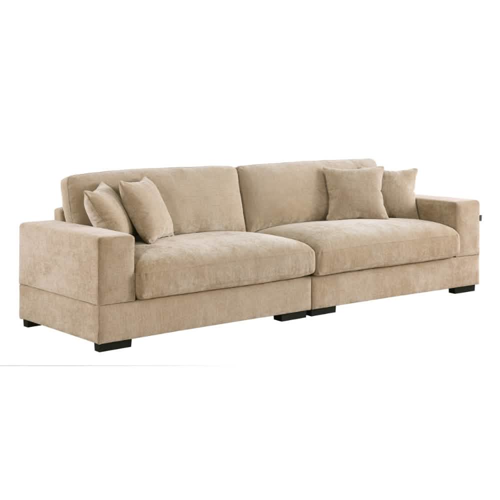 Callie 3-pers sofa 300 cm - inkl. puf - Karamel