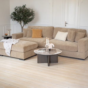 Callie 3-pers sofa 300 cm - inkl. puf - Karamel