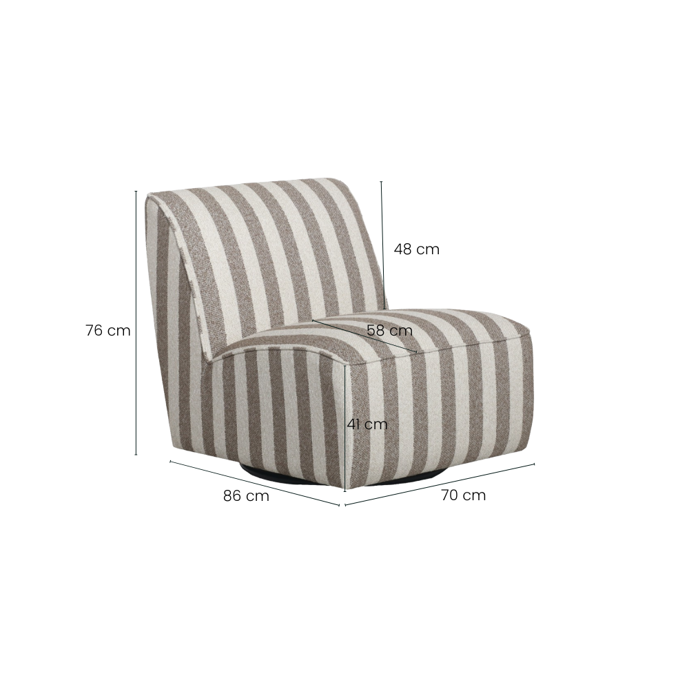 Carlton Loungestol - Brun/Hvid Stribet