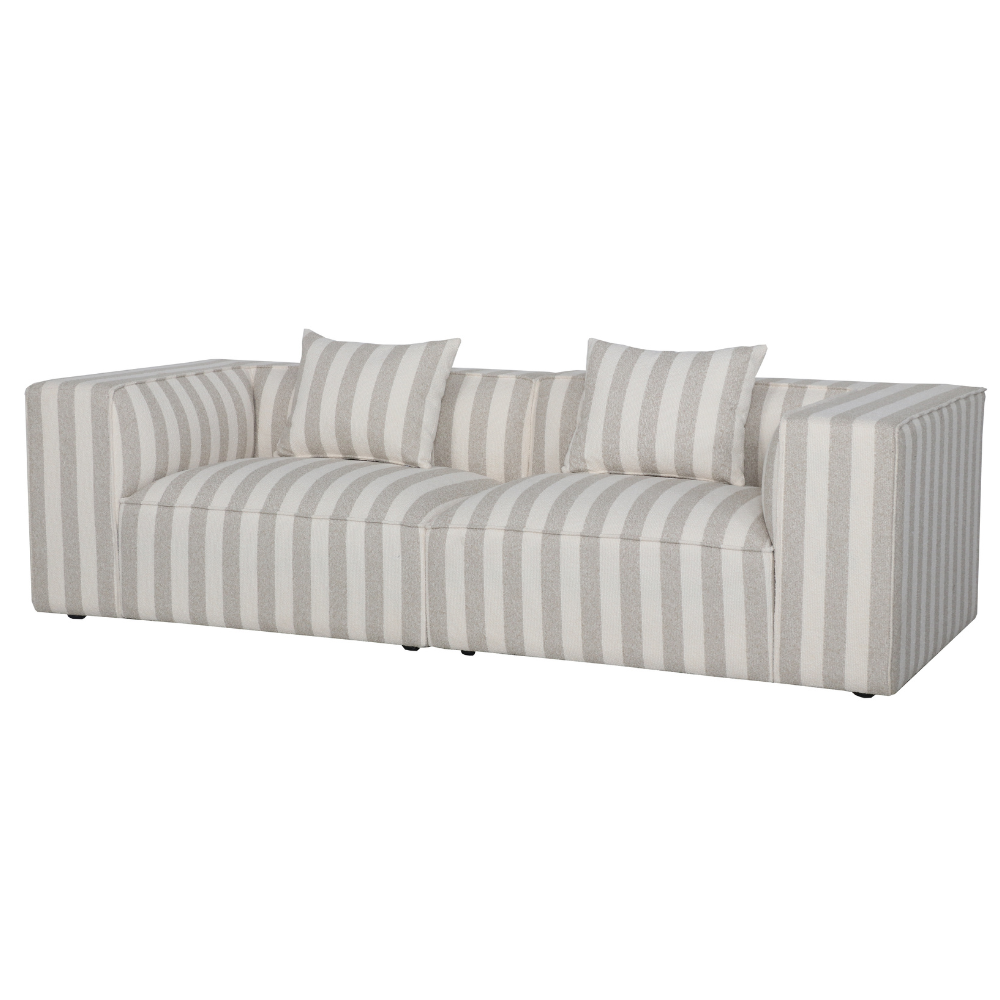 Carlton 3-pers. Sofa m. Puf - Sand Stribet