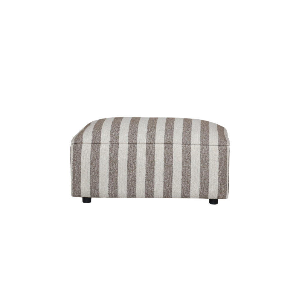 Carlton 3-pers. Sofa m. Puf - Brun Stribet