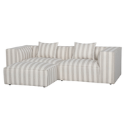 Carlton 3-pers. Sofa m. Puf - Sand Stribet