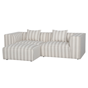 Carlton 3-pers. Sofa m. Puf - Sand Stribet