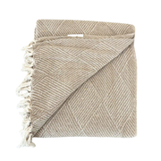 Cort Plaid - Råhvid / Beige Bomuld