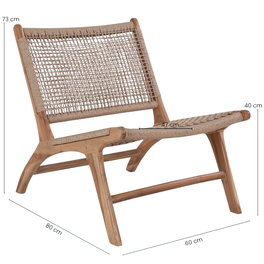 Derby Stol - Teaktræ & Polyrattan