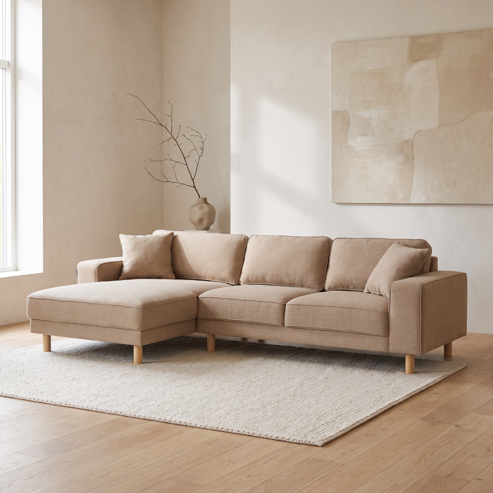 Maloy Sofa - Vendbar Chaiselong - 300 cm - Beige