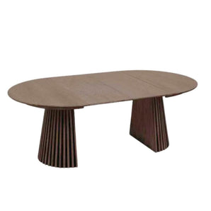 Måne Lamel Spisebord M.Tillægsplader - Smoked Eg Ø120-165-210 cm