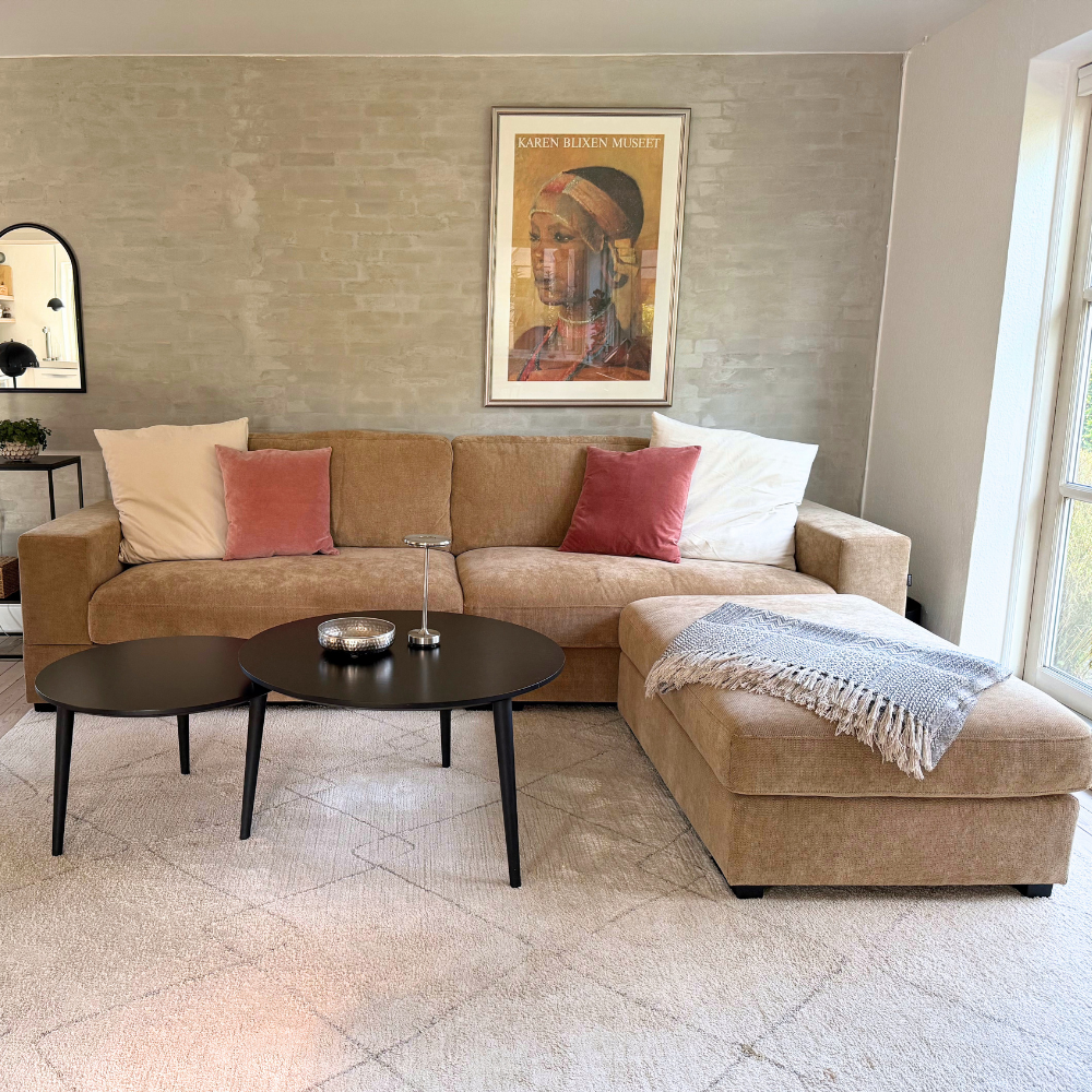 Callie 3-Pers. Sofa m. Puf - 300 cm - Karamel