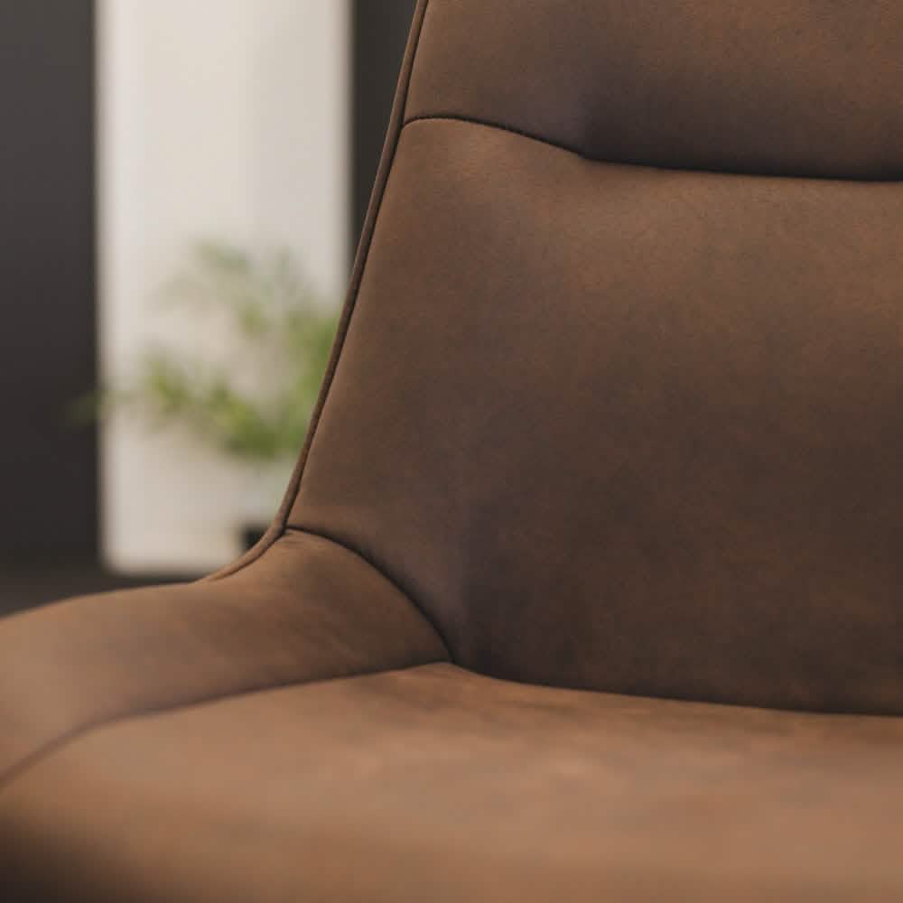 Elin Spisebordsstol - Mørkebrun Microfiber med drejefunktion