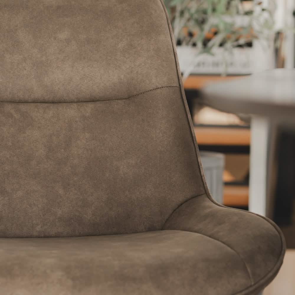 Elin Spisebordsstol - Grå/brun Microfiber med drejefunktion