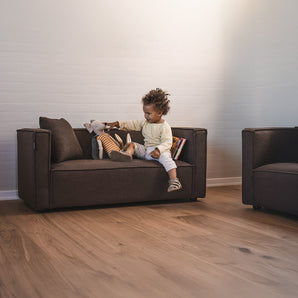Elias Børnesofa 115 cm - Brun Stof