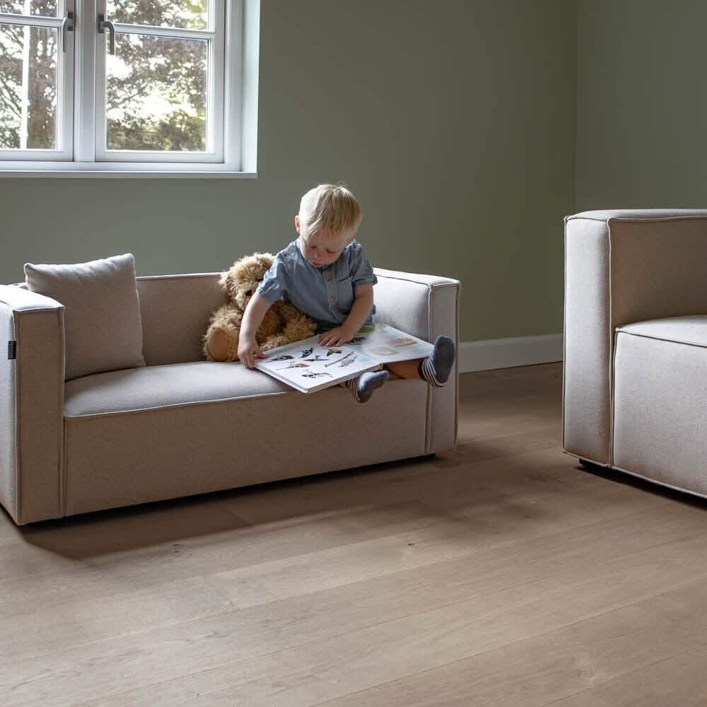 Elias Børnesofa 115 cm - Beige Stof