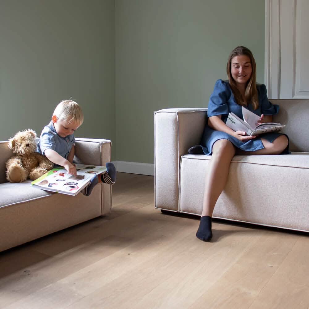 Elias Børnesofa 115 cm - Beige Stof