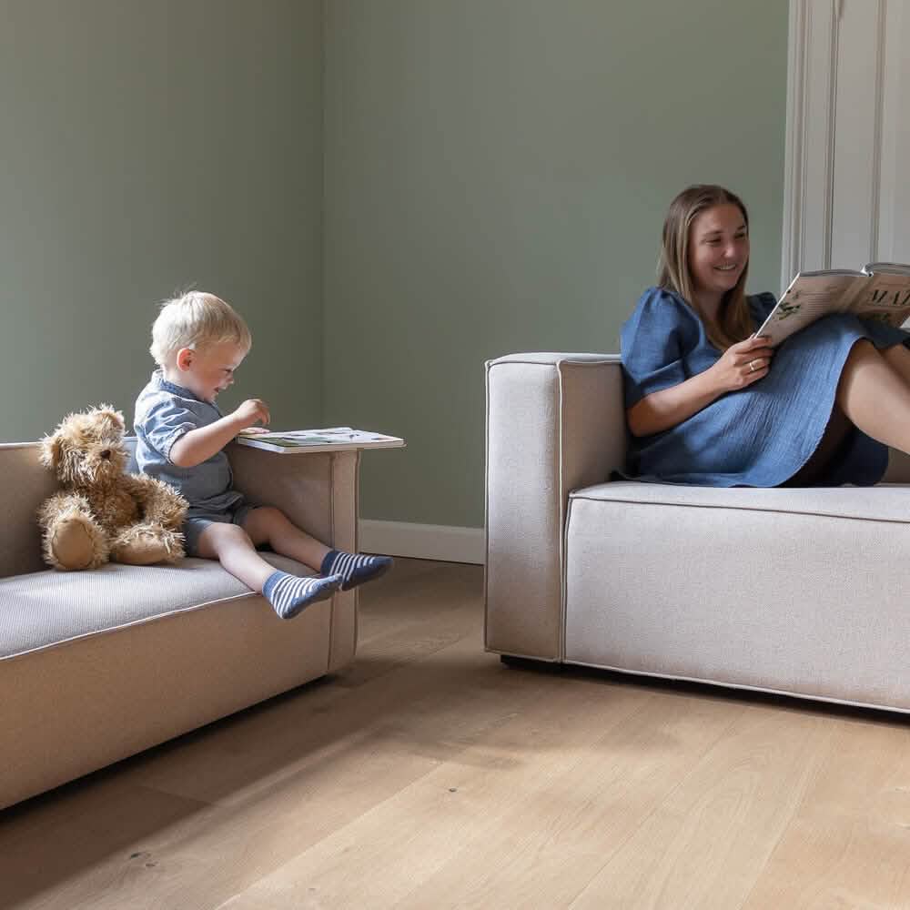Elias Børnesofa 115 cm - Beige Stof