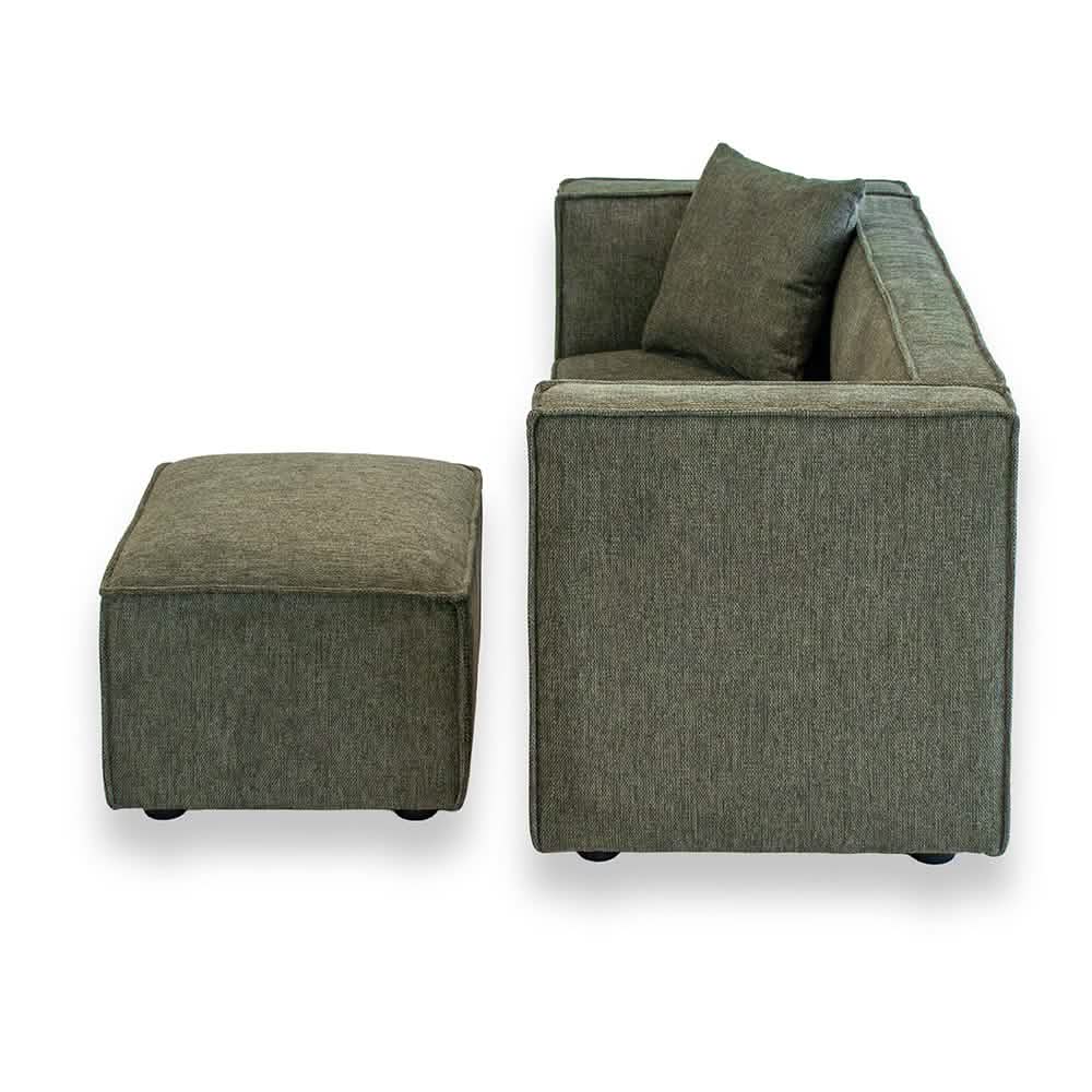 Elias Børnesofa inkl. puf - Grøn