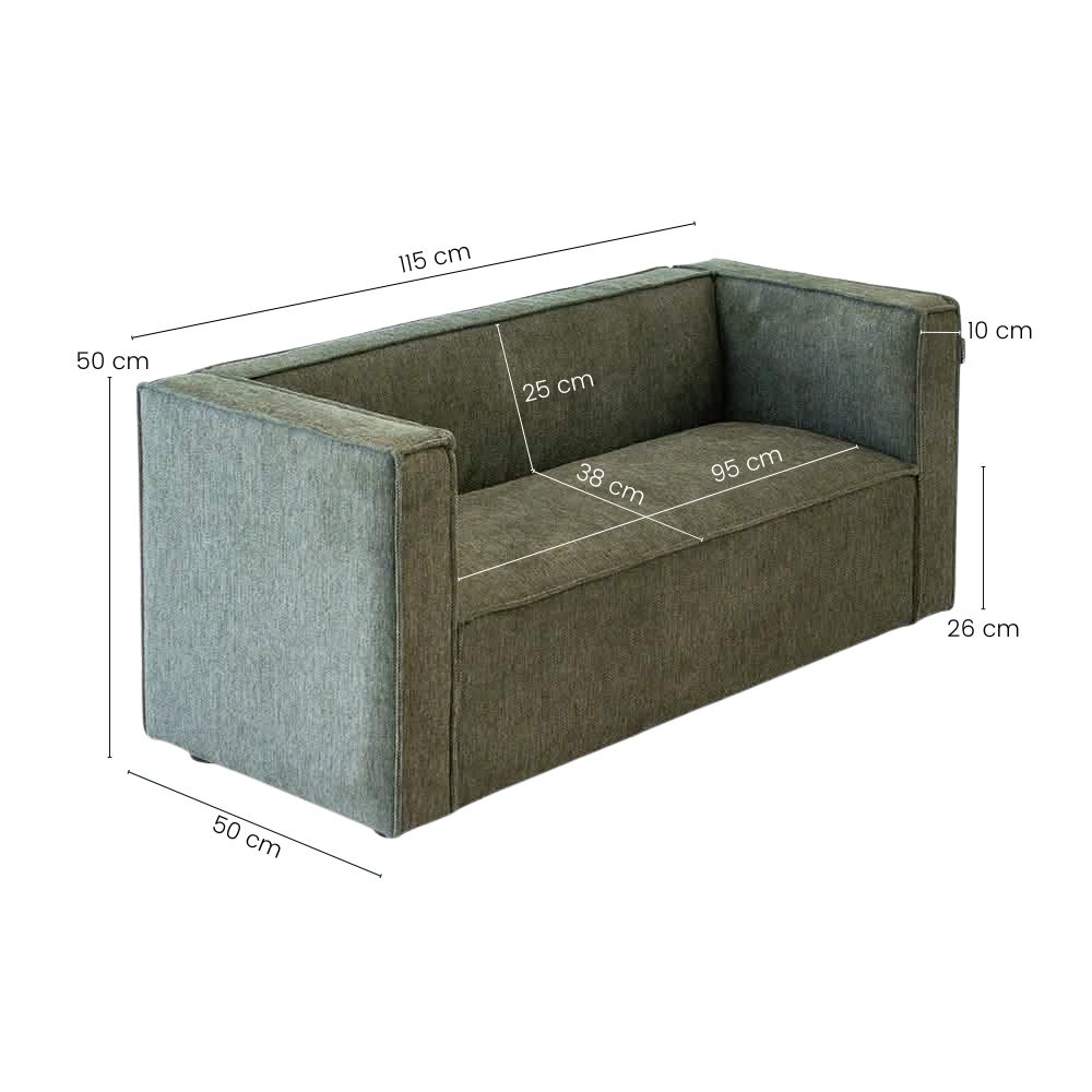 Elias Børnesofa - 115 cm - Grøn