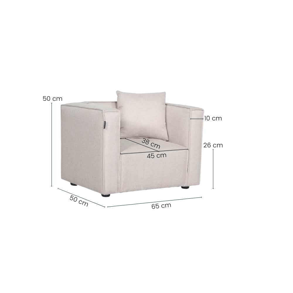 Elias Børnestol - 65 cm - Beige Stof