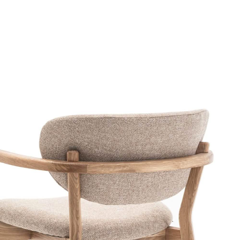 Ellie Spisebordsstol m. armlæn og beige sæde  - Natur Eg