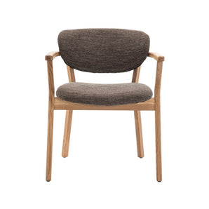 Ellie Spisebordsstol m. armlæn og mørkt sæde  - Natur Eg