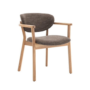 Ellie Spisebordsstol m. armlæn og mørkt sæde  - Natur Eg