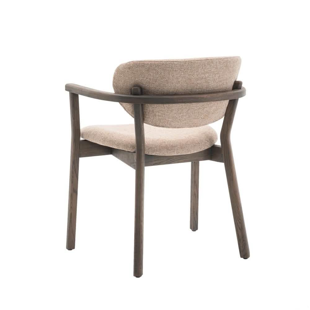 Ellie Spisebordsstol m. armlæn og beige sæde  - Smoked Eg