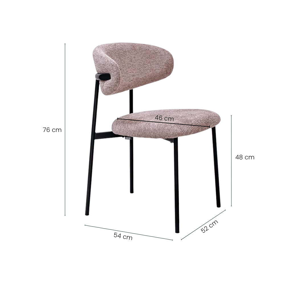 Felix Spisebordsstol - Rosa med Sort Stel