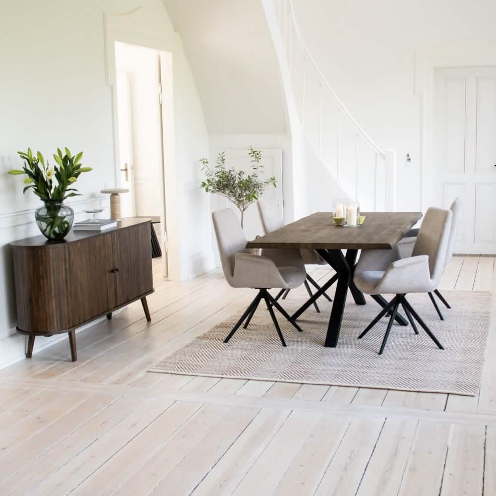 Arvik Spisebordsstol - Beige Stof m. 180 drejefunktion