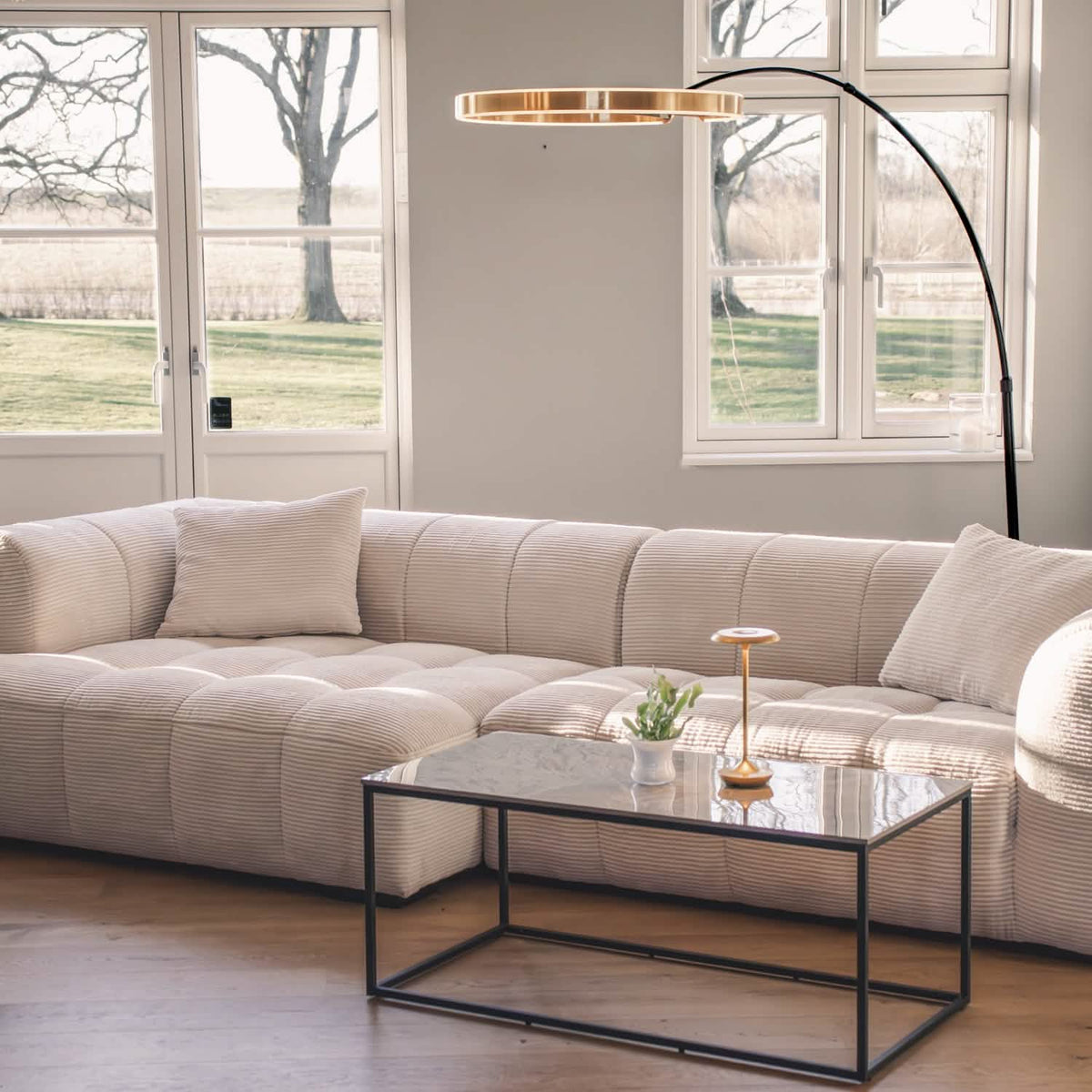 Gulvlampe - Guld Ø60 cm