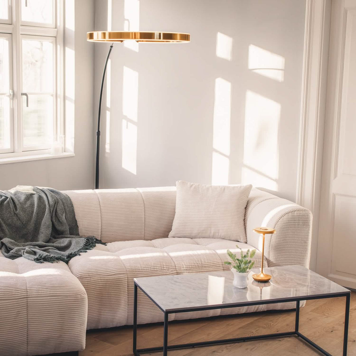 Gulvlampe - Guld Ø60 cm