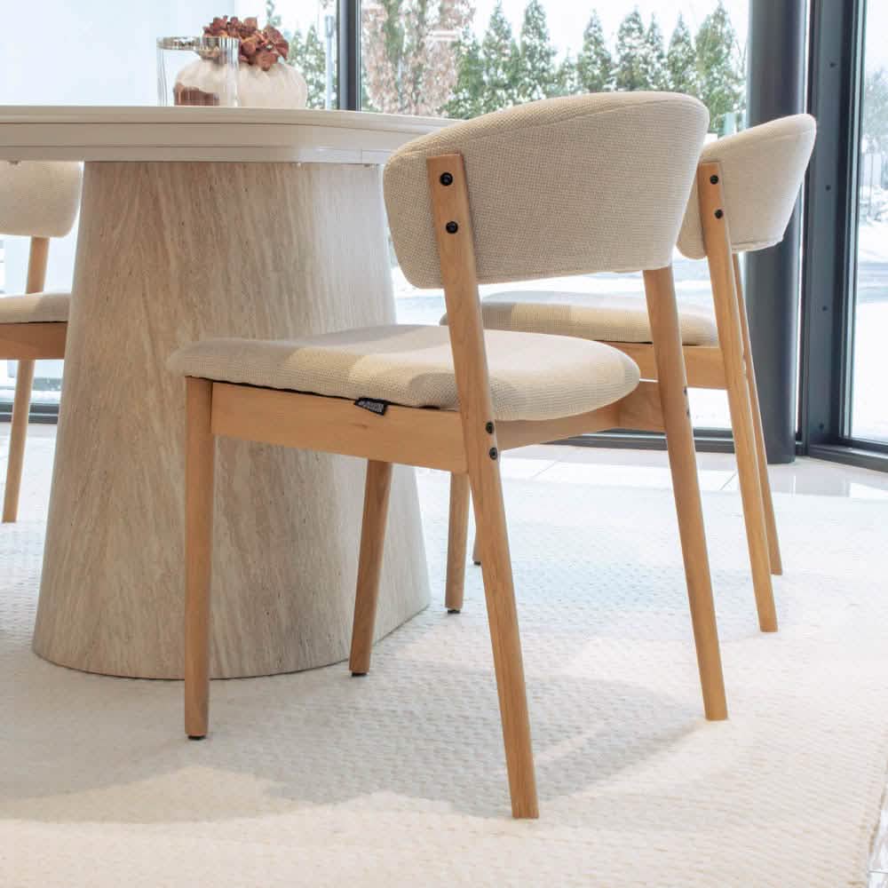 Hanna Spisebordsstol - Natur Egetræ m. beige sæde