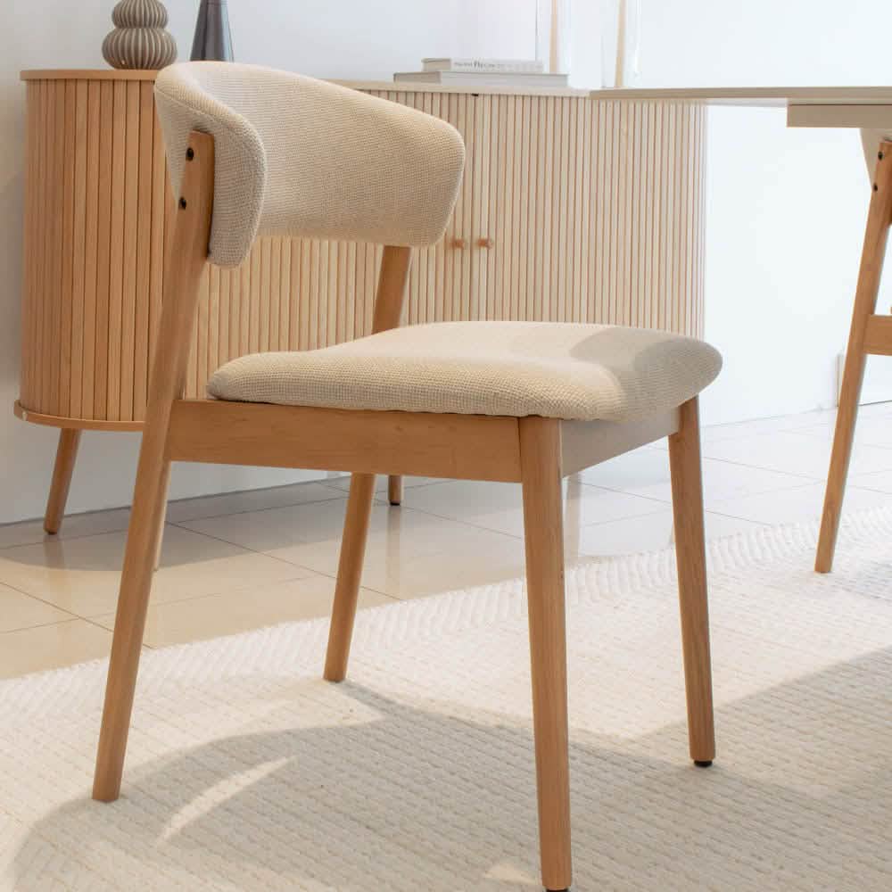 Hanna Spisebordsstol - Natur Egetræ m. beige sæde