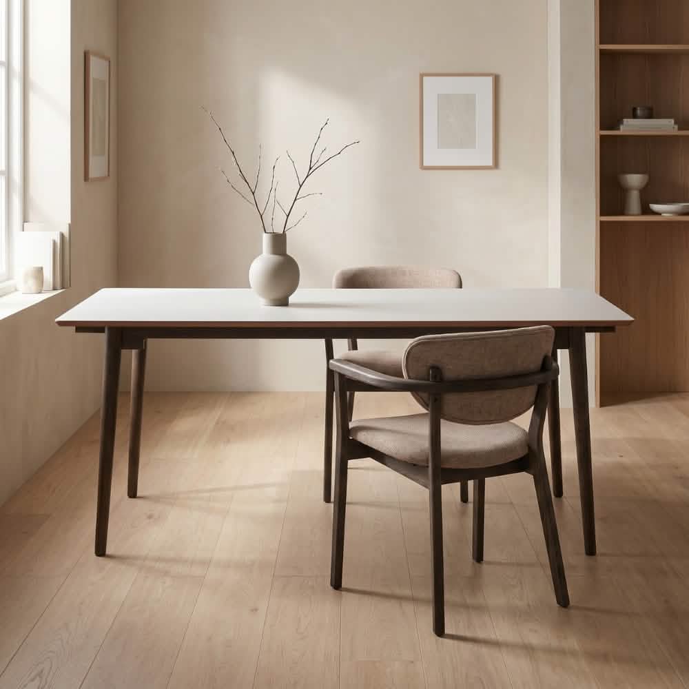 Holms Spisebord i 180 cm, inkl. plader i smoked eg og taupe