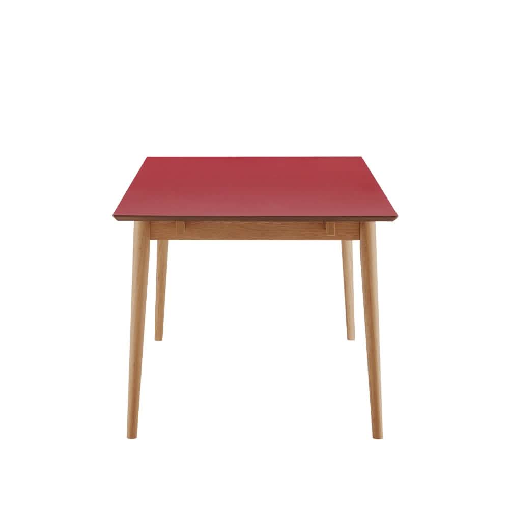 Holms Spisebord i 180 cm, inkl. plader i natur eg og bordeaux