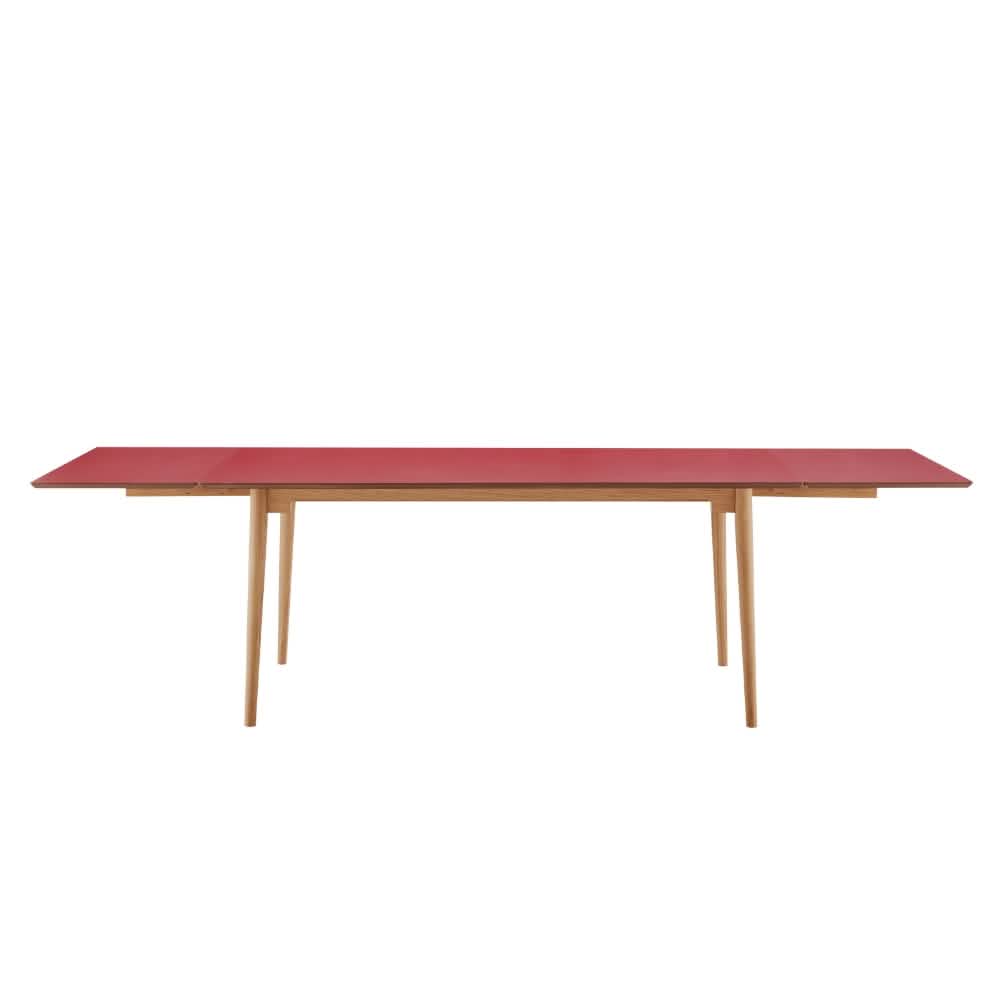 Holms Spisebord i 180 cm, inkl. plader i natur eg og bordeaux