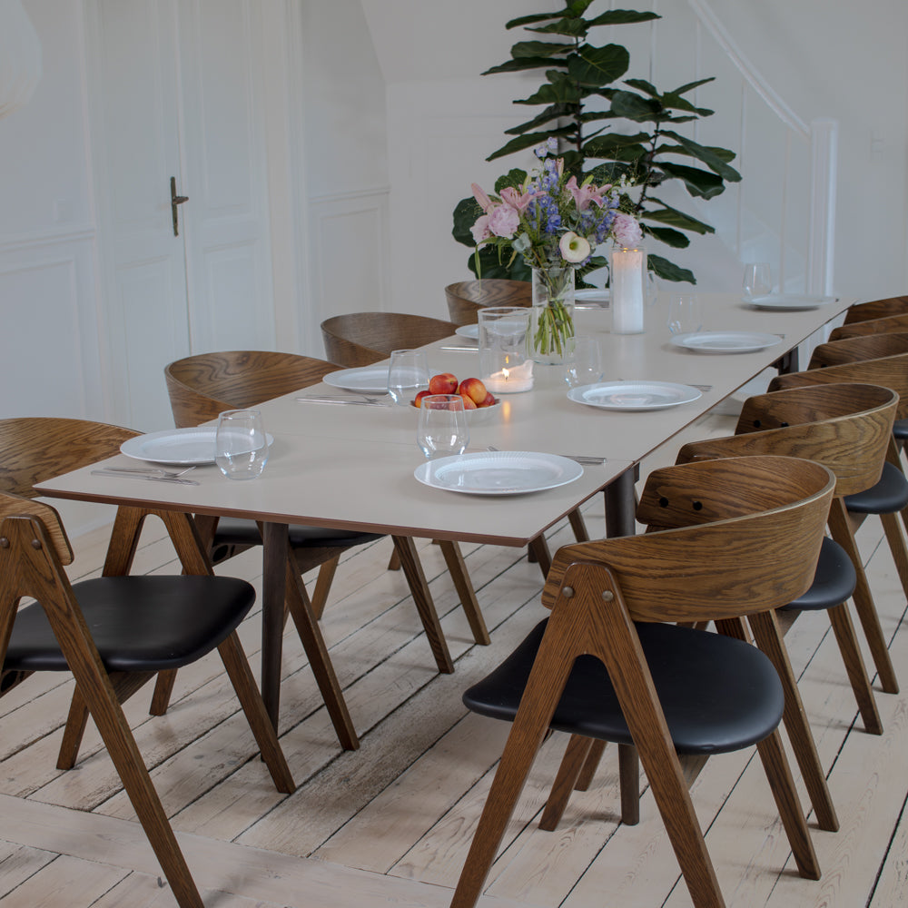 Holms Spisebord - 180 cm, inkl. Plader - Smoked Eg & Taupe