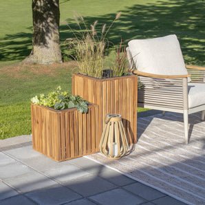 3 stk. plantekasser i akacie