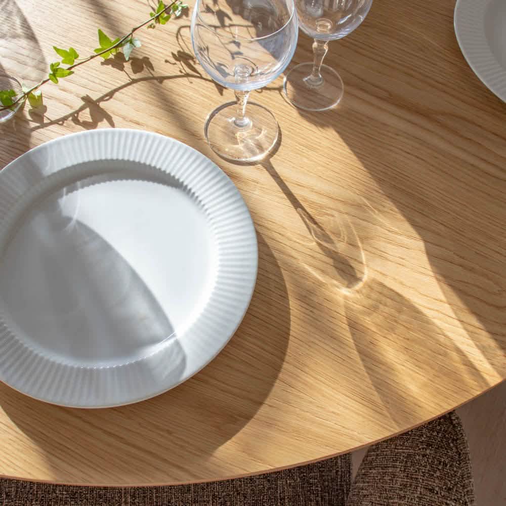 Måne Lamel Spisebord M. Tillægsplader - Natur Eg Ø140-185-230 cm