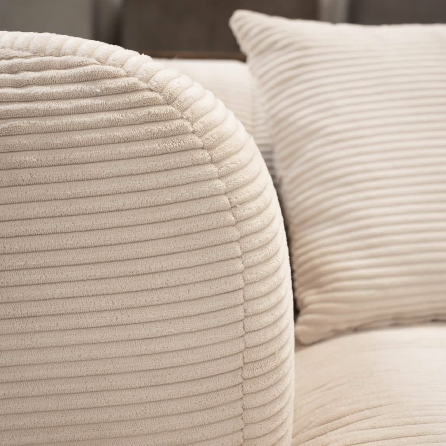 Bora Sofa i Lys Bredriflet Fløjl - Venstrevendt - 300 cm