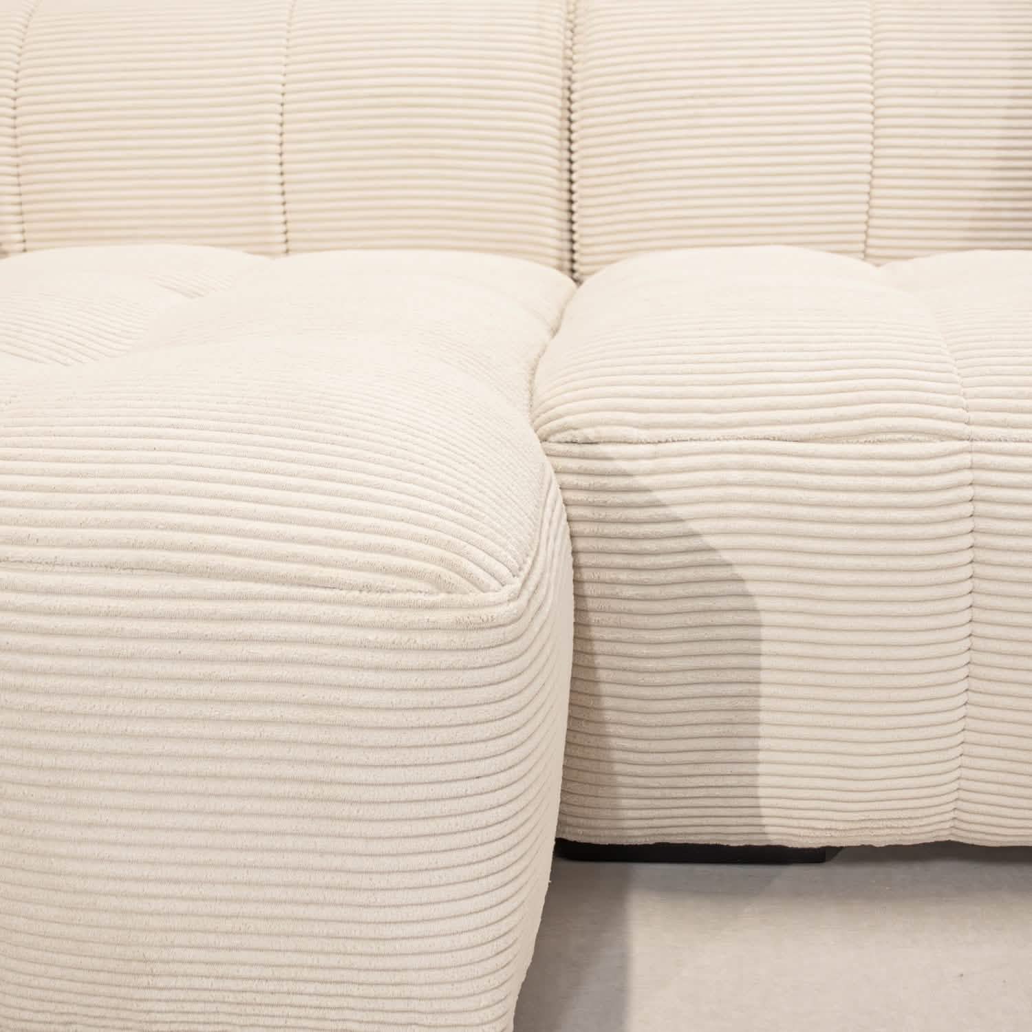 Bora Sofa i Lys Bredriflet Fløjl - Venstrevendt - 300 cm