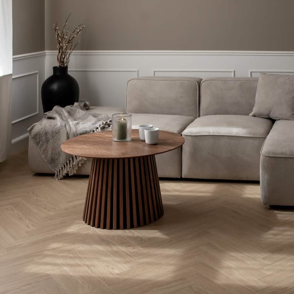Måne Lamel Sofabord - Espresso Eg Ø78 cm