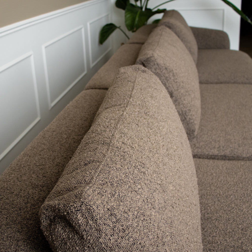 Nolio Modulsofa m. Chaiselong - Venstrevendt - 220 cm - Brun Bouclé