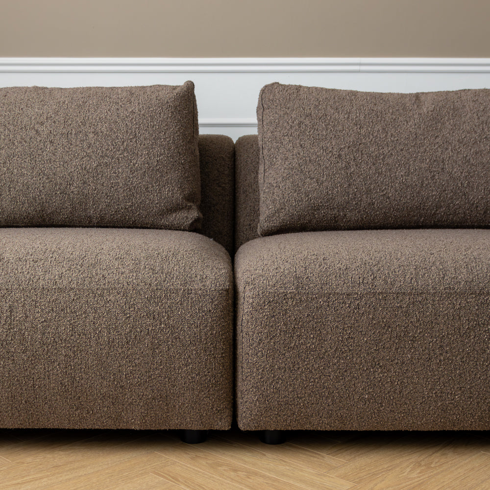 Nolio Modulsofa m. Chaiselong - Venstrevendt - 220 cm - Brun Bouclé
