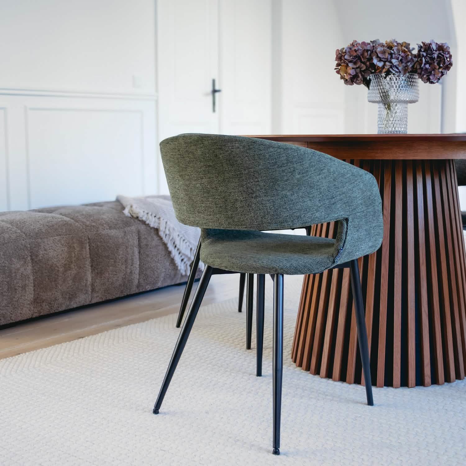 Måne Lamel Spisebord M. Tillægsplader - Espresso Ø120-165-210 cm