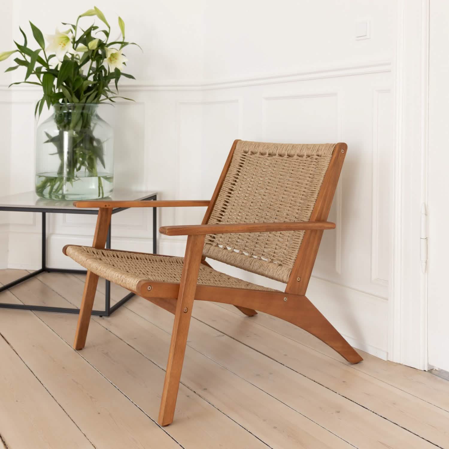 Brydal Loungestole - Akacietræ & Rattan i Lys Natur, 2 stk.