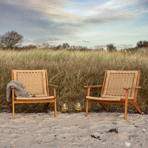 Brydal Loungestole - Akacietræ & Rattan i Lys Natur, 2 stk.